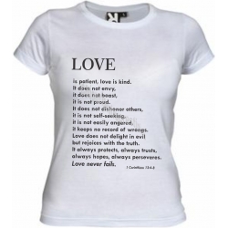Tricou alb femei, Love is patient...